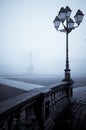 Ornate Street Lamps in fog Royalty Free Stock Photo