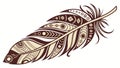 Ornate Stylized Feather Vector Illustration, vector design Generative AI Royalty Free Stock Photo