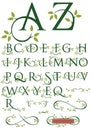 Ornate Swash Alphabet with Leaves Royalty Free Stock Photo