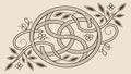 Ornate Swirl with Celtic Knot Flourish Vector, vector design Generative AI Royalty Free Stock Photo