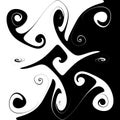 Ornate swirls of an intricate black and white pattern