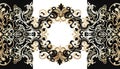Ornate symmetrical filigree pattern features a combina Royalty Free Stock Photo