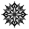 Ornate symmetrical flower or star pattern vector design element