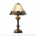 Ornate Table Lamp With Flickering Light On White Background Royalty Free Stock Photo