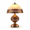 Ornate Table Lamp With Intricate Design Vintage Style Lighting Royalty Free Stock Photo