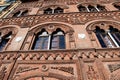 Ornate Terracotta Brick Building, Lungarno Antonio Pacinotti , Pisa, Tuscany, Italy