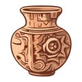 An ornate terracotta vase, an ancient souvenir