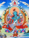 Tibetan Buddhist thangka, traditional painting depicting Buddha