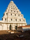 The ornate tower of the ancient Maratha Palace in the town of Thanjavur