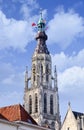 Tower of the majestic cathedral in the historical city center of Breda, The Netherlands