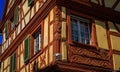 Traditional half timbered houses on the Alsatian Wine Route, Kaysersberg, France Royalty Free Stock Photo