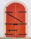 Ornate traditional wooden door in the US Virgin Islands, Saint Thomas