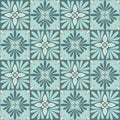 Ornate trendy design ceramic tile blue mint pastel color, Arabic style decorative wall decoration Royalty Free Stock Photo