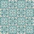 Ornate trendy design ceramic tile blue mint pastel color, Arabic style decorative wall decoration Royalty Free Stock Photo