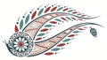 Ornate Tribal Feather with Intricate Patterns Vector Element, vector design Generative AI Royalty Free Stock Photo