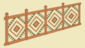 Ornate Tribal Geometric Fence or Screen Pattern, vector design Generative AI Royalty Free Stock Photo