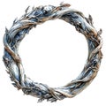 Ornate Twisted Twig Circle with Subtle Leaf Details Royalty Free Stock Photo