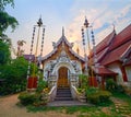 The facade of Ubosot of Wat Mahawan, Chiang Mai, Thailand
