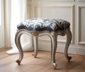 Ornate Upholstered Footstool in Elegant Room