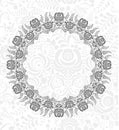 Ornate vector floral frame in Russian style Gzhel Royalty Free Stock Photo