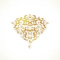 Ornate vector heart in Eastern style.