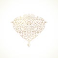 Ornate vector heart in Eastern style.