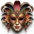 Ornate Venetian Carnival Mask with Floral Accents Royalty Free Stock Photo