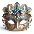 Ornate Venetian Carnival Mask with Jewels and Decorations