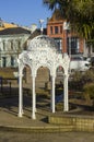 The ornate Victorian Fountain cast iron in the sunken gardens in Bangor County Down Northern Ireland on a sunny afternoo