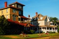 Ornate Victorian homes line the street along the Jersey Shore