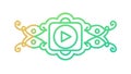 Ornate Video Play Button Frame, Multimedia & Entertainment Graphic, vector design Generative AI Royalty Free Stock Photo