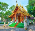 The facade of the viharn of Wat Phan Waen, Chiang Mai, Thailand Royalty Free Stock Photo