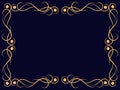 Ornate vintage frame. Swirl ornament. Ornamental curls. Vintage linear border with curlicues. Design a template for invitations,