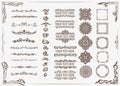 Ornate vintage frames and scroll elements. Classic calligraphy swirls, swashes, dividers, floral motifs, mandalas. Good Royalty Free Stock Photo