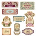 Ornate vintage labels in style Art Nouveau Royalty Free Stock Photo