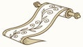 Ornate Vintage Scroll Banner for Medieval Elegant Declarations, vector design Generative AI Royalty Free Stock Photo