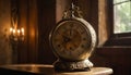 Antique Table Clock in Candlelight