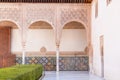 Ornate wall in Alhambra palace Royalty Free Stock Photo