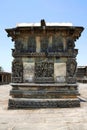 Ornate wall panel reliefs depicting Hindu deities, Ranganayaki, Andal, temple, Chennakesava temple complex, Belur, Karnataka. West Royalty Free Stock Photo