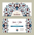 Ornate wedding invitation in Eastern style.