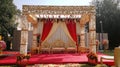 Ornate Wedding Stage With Red And Gold Accents Royalty Free Stock Photo