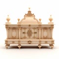 Ornate White Cabinet With Gold Handles - Victorian Era Inspired 3d Render