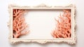 Pop Surrealism Coral Frame On Ivory Mockup Royalty Free Stock Photo