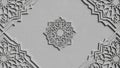 Ornate White Geometric Starburst Pattern with Embossed Texture arabesque Royalty Free Stock Photo