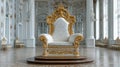 Ornate White And Gold Throne Royalty Free Stock Photo