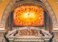 Ornate window in the baptistery of the Basilica of Santa Maria Maggiore in Rome, Italy. Royalty Free Stock Photo