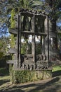 Ornate window in garden, Funchal, Madeira, Portugal Royalty Free Stock Photo