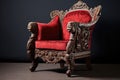 ornate wooden carved victorian armchair