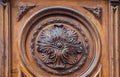 Ornate wooden door in Mexico City Royalty Free Stock Photo