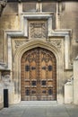 Ornate Wooden Door, London, UK Royalty Free Stock Photo